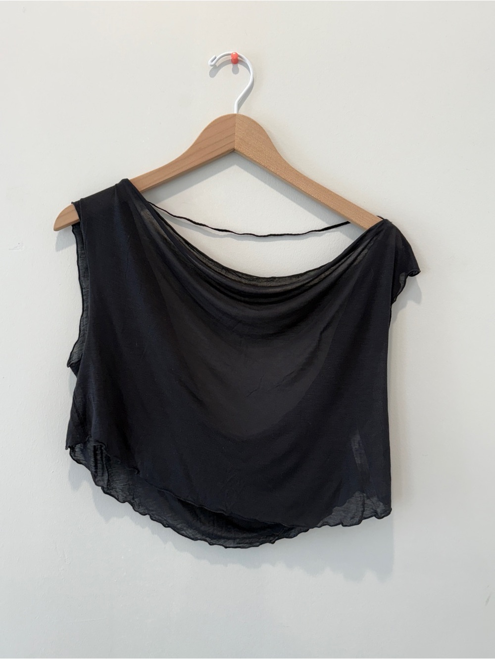 Sheer Black Draped Crop Top